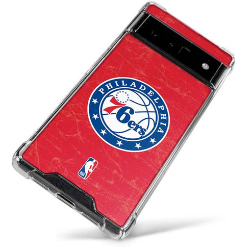 NBA Philadelphia 76ers Distressed Google Pixel 6 Clear Case